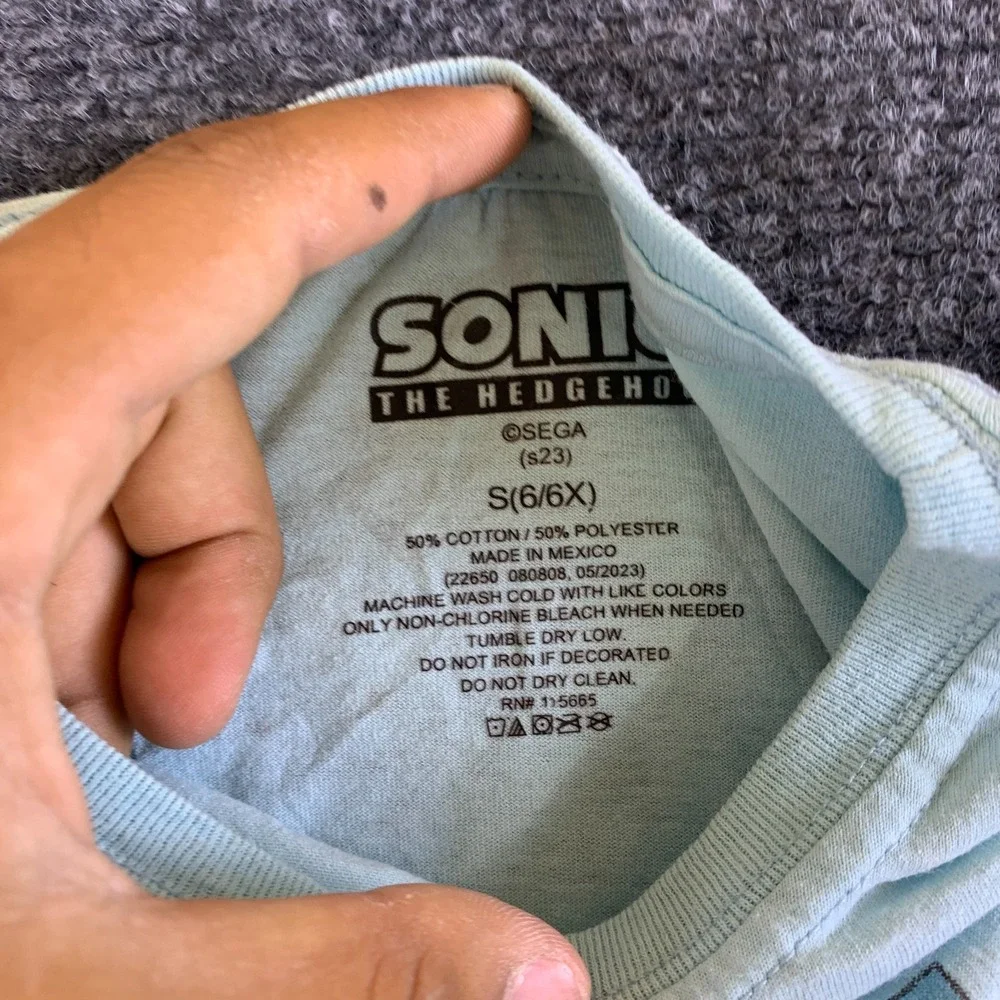 Sonic The Hedgehog 2 Sonic & Tails Tee Shirt Unisex Kids S (6/6X) Blue Graphic